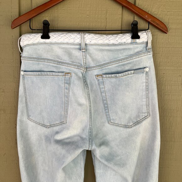 7 For All Mankind High Waist Cropped Straight Light Wash Jeans Size 30 - Picture 10 of 11